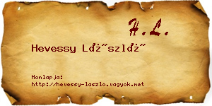 Hevessy László névjegykártya